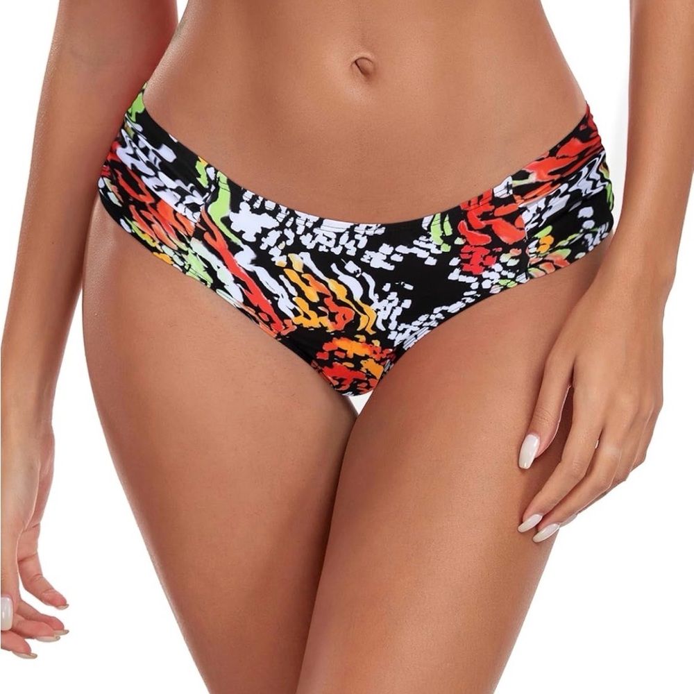 Sz S Ocean Blues Colorful Abstract Women's Bikini Bottom